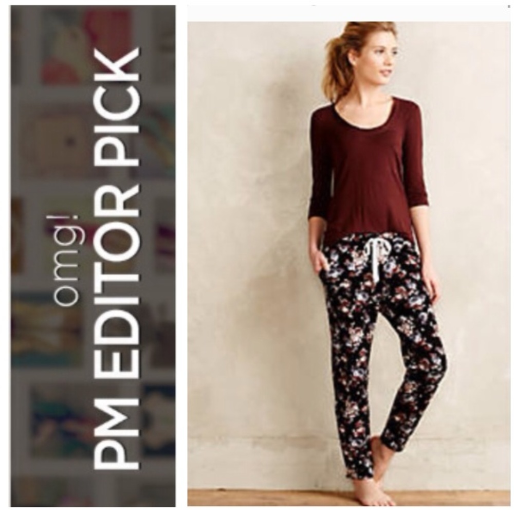 Anthropologie drawstring floral loungers by Puella